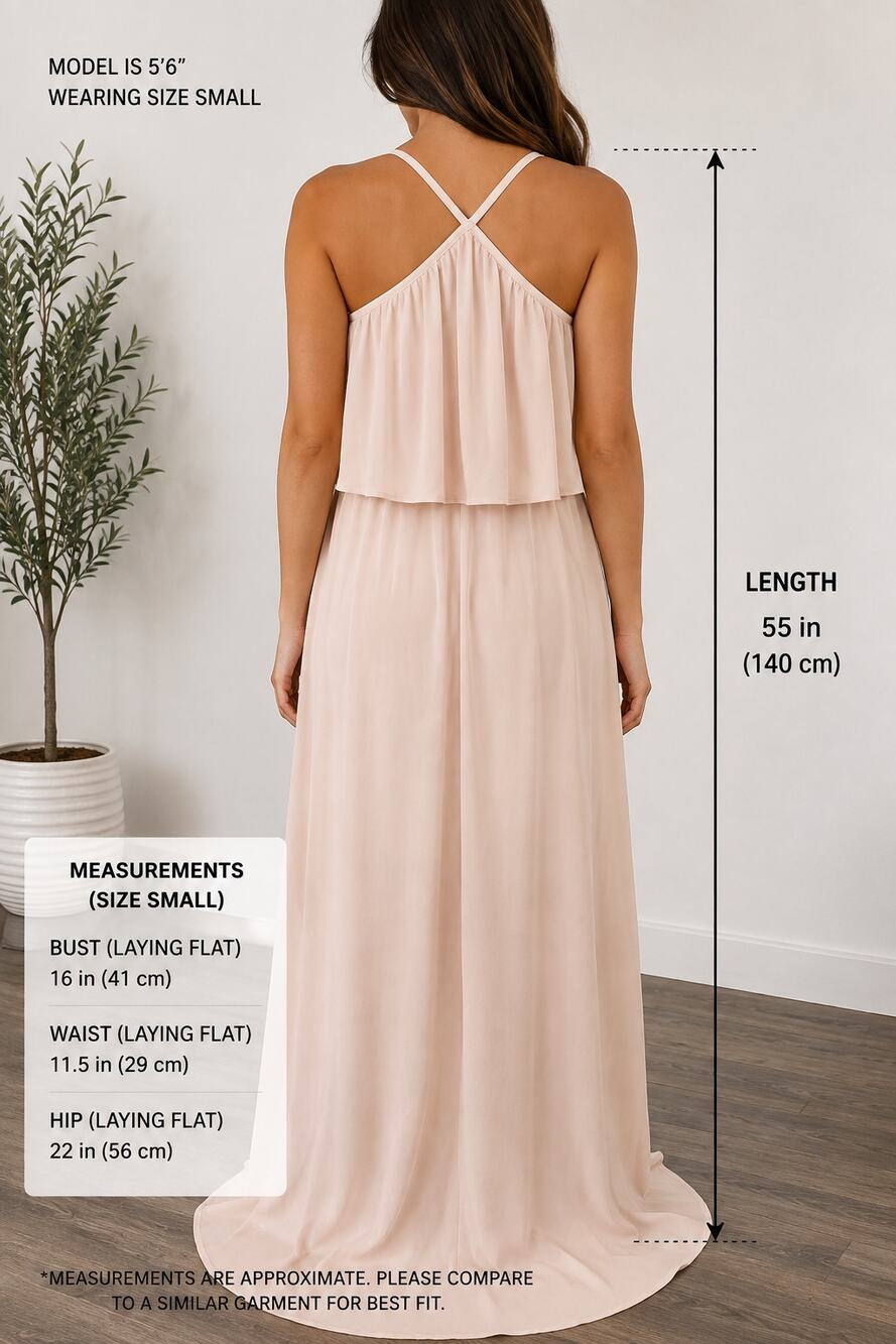 Show Me Your Mumu Rebecca Ruffle Maxi Dress XS Beige Boho Bridesmaid